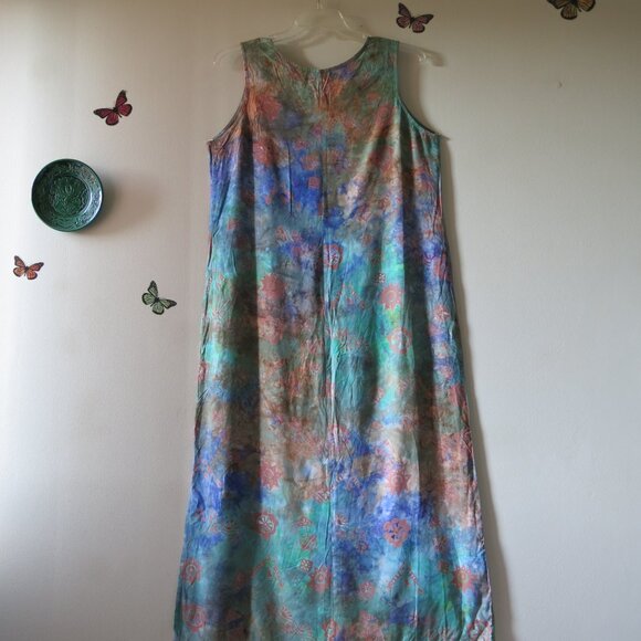 Frivolous by La Blend Hand Made Rayon Maxi Sleeveless Free Spirit Dress Size L - Picture 6 of 11